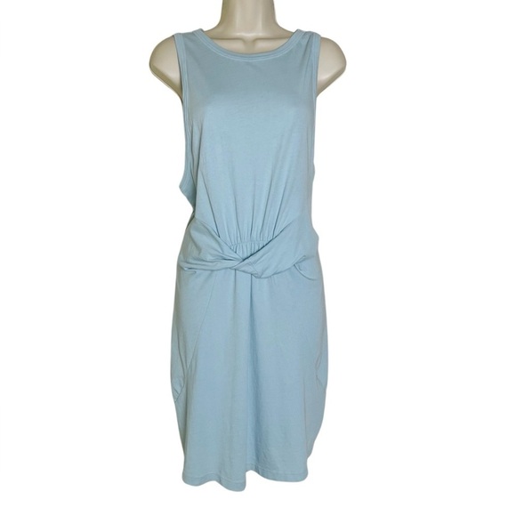 L*Space Seaview Sleeveless Mini Dress Front Twist Soft Jersey Sky Blue Size XL - Picture 2 of 15